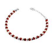 Bracciale con pepite in argento 925 e pietre corniola
