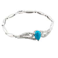 Bracciale in argento con turchese e zirconi