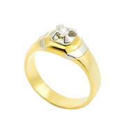 Solitario uomo in oro e diamante 0,18ct